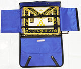 Masonic Hand Embroidered Past Master Apron Navy Blue Gold  & Special Feature Case - 10CODE