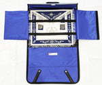 Masonic Master Mason G Silver Navy Blue Apron with Special Features Case - Zest4Canada 