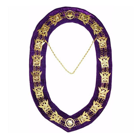 32nd Degree Scottish Rite Golden Chain Collar Purple Velvet-ZEST4CANADA