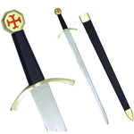 Ceremonial Masonic Knights Templar Cross Sword Black Hilt and Black Scabbard 35 3/4" + Free Case - Zest4Canada 