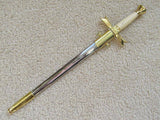 Gold Masonic Sable Fornitura Knob Ceremony Sword Knife W/ Scabbard Stand 12" - Zest4Canada 