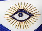 Masonic Hand Embroidered Blue Lodge Past Master Apron With Gold Bullion & Blue Fringe - 10CODE