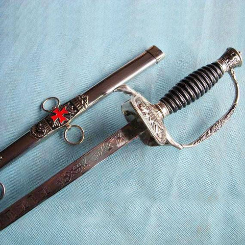 Knight of St. John Templar Masonic Red Cross Sword Silver 35.6" - Zest4Canada 
