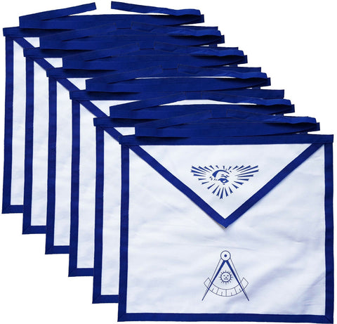 MASONIC COTTON DUCK CLOTH PAST MASTER APRONS PRINTED - PACK OF 6-10CODE
