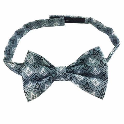 Masonic 100% Silk Woven Craft Bow Tie with Square Compass & G Green - Zest4Canada 