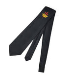 Masonic Knight Templar Black Silk Tie with Embroidered Logo - Zest4Canada 