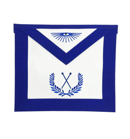 Master of Ceremonies Blue Lodge Officer Apron - Royal Blue with Wreath-10CODE