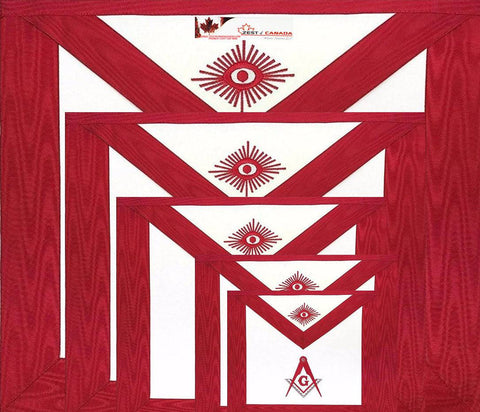 5 Masonic Master Mason Red Aprons with G & Square Compass - Zest4Canada 