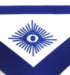 WORSHIPFUL MASTER BLUE LODGE OFFICER APRON - ROYAL BLUE WREATH EMBROIDERY