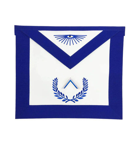 Worshipful Master Blue Lodge Officer Apron - Royal Blue With Wreath-10CODE