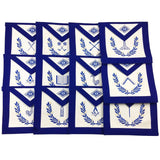 Blue Lodge Officers Leather Aprons Set (12 Pcs) – Machine Embroidered 1