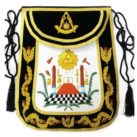 Custom Masonic Past Master Apron – Hand Embroidered-10CODE
