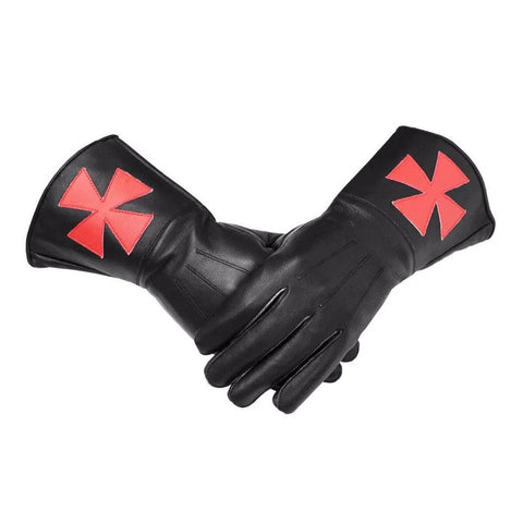 Knights Templar Black Leather Gloves-ZEST4CANADA
