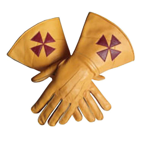 Masonic Knights Templar Yellow Gauntlets