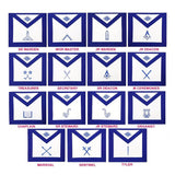 Blue Lodge Officers Aprons Machine Embroidered – 15 Pcs Set