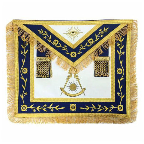 Blue Lodge Past Master Leather Apron Navy – Machine Embroidered-10CODE