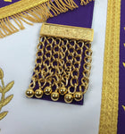 Blue Lodge Past Master Apron Purple Gold – Machine Embroidered 3