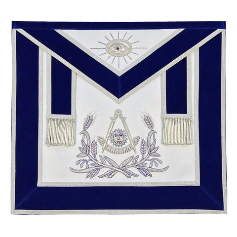 Past Master Apron With Emblem Blue – Hand Embroidered-10CODE
