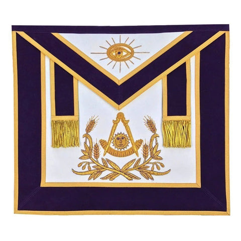 Past Master Apron With Emblem Gold – Hand Embroidered-10CODE