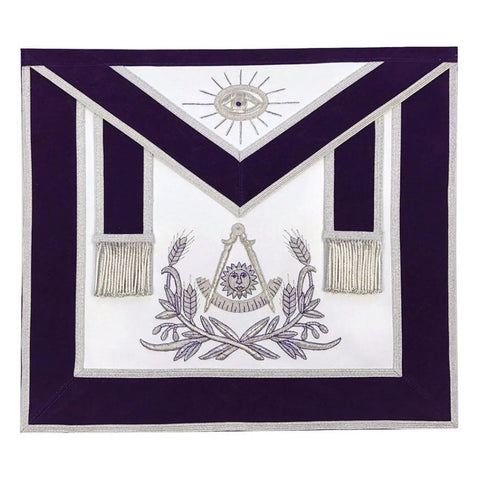 Past Master Apron With Emblem Purple – Hand Embroidered-10CODE
