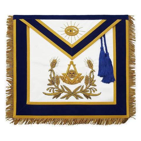Past Master Apron With Gold Emblem – Hand Embroidered-10CODE