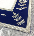 Past Master Leather Velvet Apron Blue – Hand Embroidered 3