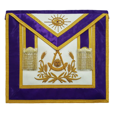 Past Master Silk Apron With Emblem – Hand Embroidered-10CODE