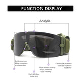 JSJM X800 Military Tactical Goggles Outdoor Windproof Sports  Army Airsoft Shooting Glasses Cycling Mountaineering Eyewear UV400