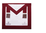 English Regulation Provincial Steward Craft Apron - Maroon with Silver Detailing