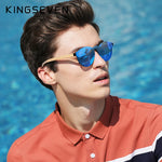 KINGSEVEN Brand Fashion 100%Handmade Natural Bamboo Men Sunglasses Round Polarized Sun Glasses Women UV400 Mirror Eyewear