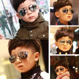 2019 Sunglasses new fashion baby kids boy girl Pilot sunglasses metal frame goggles glasses for kids children