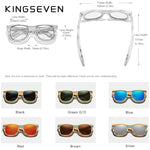 KINGSEVEN Retro Bamboo Sunglasses Men Women Polarized Mirror UV400 Sun Glasses Full Frame Wood Shades Goggles Handmade