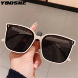 YOOSKE Retro Polarized Sunglasses Men Women Popular Square Sun Glasses Ladies Black Eyeglasses Driver Goggles UV400 Mirror