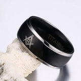 36L Stainles Steel AG Masonic Pattern Ring Men's Ring New Fashion Metal Religious Amulet Ring Accessories Party Jewelry Size7-12