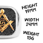 Retro Freemason Symbol Simple Charm Stainless Steel Mens Rings Masonic Templar for Male Biker Jewelry Creativity Gift Wholesale