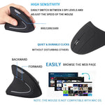 Ergonomic Vertical Mouse Wireless Left Hand Computer Gaming Mice 5D USB Optical Mouse Gamer Mause For Laptop PC Game