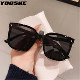 YOOSKE Retro Polarized Sunglasses Men Women Popular Square Sun Glasses Ladies Black Eyeglasses Driver Goggles UV400 Mirror