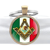 Classic Italian Masonic Eagle Symbol Key Chains Charm Men Women Freemason Jewelry Gifts Key Rings