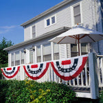 1 pcs USA Pleated Fan Flag American Patriotic Bunting with Stars and Stripes Brass Grommets Outdoor Decoration American Flag