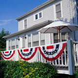 1 pcs USA Pleated Fan Flag American Patriotic Bunting with Stars and Stripes Brass Grommets Outdoor Decoration American Flag