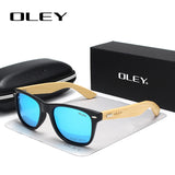 OLEY New Bamboo Polarized Sunglasses Men Wooden Sun glasses Women Brand Designer Original Wood Glasses masculino