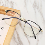 2021 Fashion unisex square Plain glasses for men women Metal frame glasses for party eyeglasses Gentle Black eyebrow frame