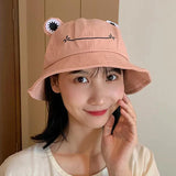 2021 New Parent-Kid Cartoon Frog Bucket Hat Panama Fishing Cap Cute Froggy Hat Homme Femme Bob Chapeau Outdoor Sun Fisherman Hat