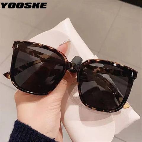 YOOSKE Retro Polarized Sunglasses Men Women Popular Square Sun Glasses Ladies Black Eyeglasses Driver Goggles UV400 Mirror