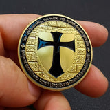 Holy Shield  Masonic Knight Templar Cross Christ Gold Silver Colorful Commemorative Coin