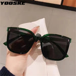 YOOSKE Retro Polarized Sunglasses Men Women Popular Square Sun Glasses Ladies Black Eyeglasses Driver Goggles UV400 Mirror