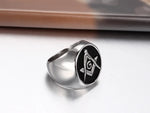 Heavy Men Masonic Rings Stainless Steel Wedding Bands Friendship Free-Mason Jewelry R369G