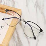 2021 Fashion unisex square Plain glasses for men women Metal frame glasses for party eyeglasses Gentle Black eyebrow frame