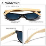 KINGSEVEN New Fashion Bamboo Men Sunglasses Retro Vintage Women Wood Sun Glasses UV400 Eyewear Gafas De Sol Handmade