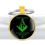 2020 New Arrivals  Freemasonry Skull Glass Dome Metal Key Chain Classic Men Women Masonic Steampunk  Jewelry Gifts Key Rings